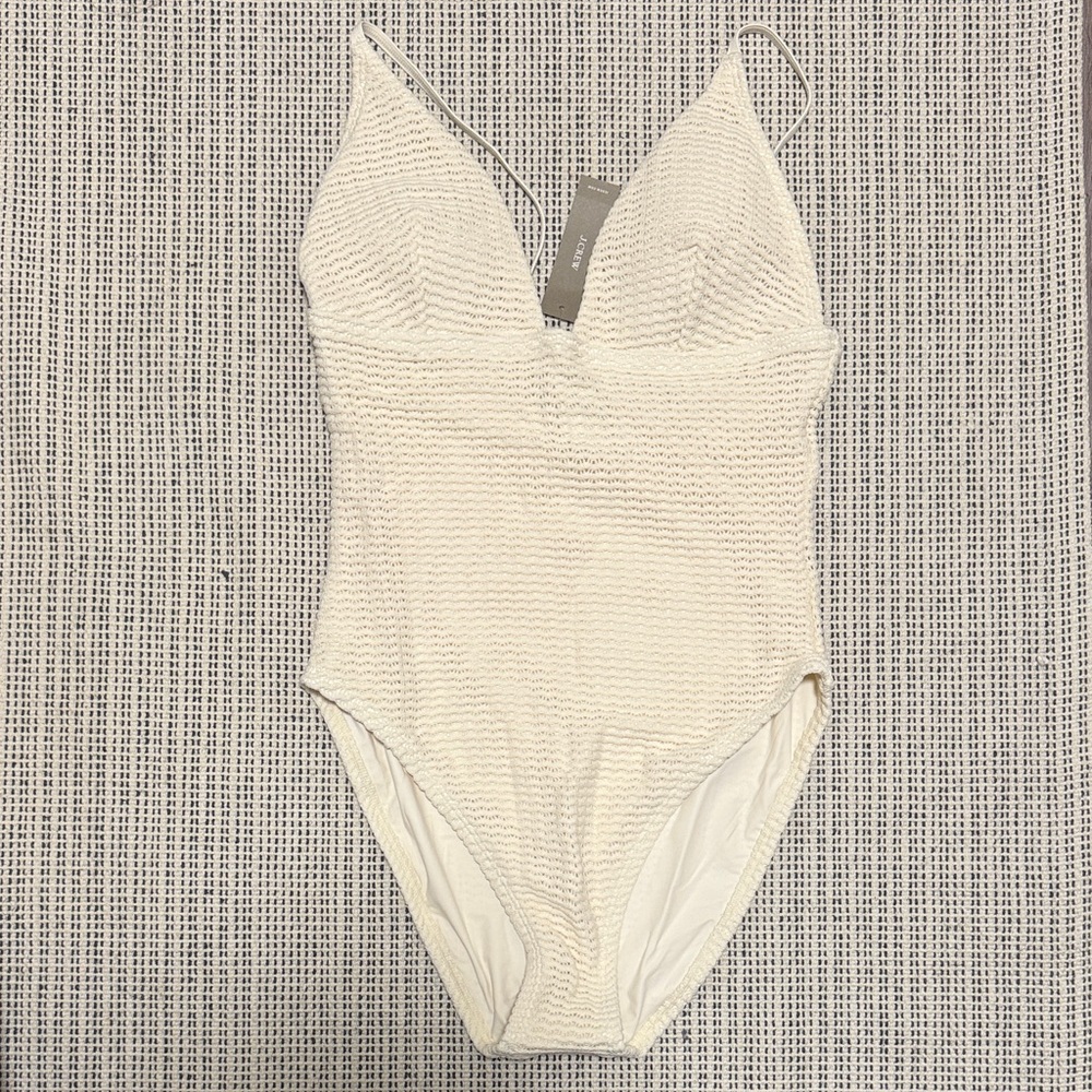 J. Crew Plunge crochet one-piece